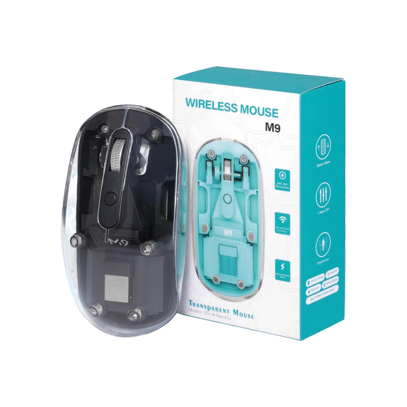 Katjmer M-9 Şeffaf Kablosuz Mouse - Görsel 3