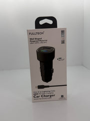 Fulltech FC17 48W USB-C + USB Araç Şarjı ve C-to-Lightning Kablo