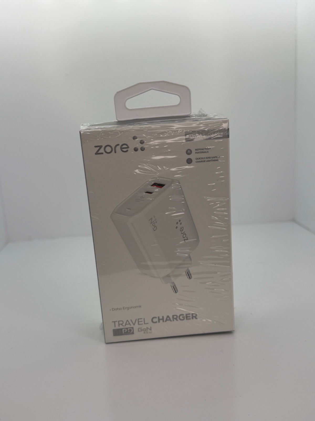 Zore Always-02 45W GaN USB-C + USB-A Şarj Adaptörü