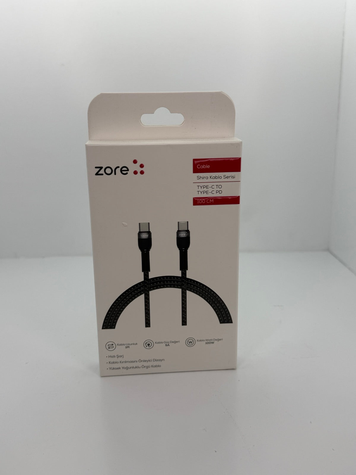 Zore Shira Type-C to Type-C PD Kablo 1 m 100W