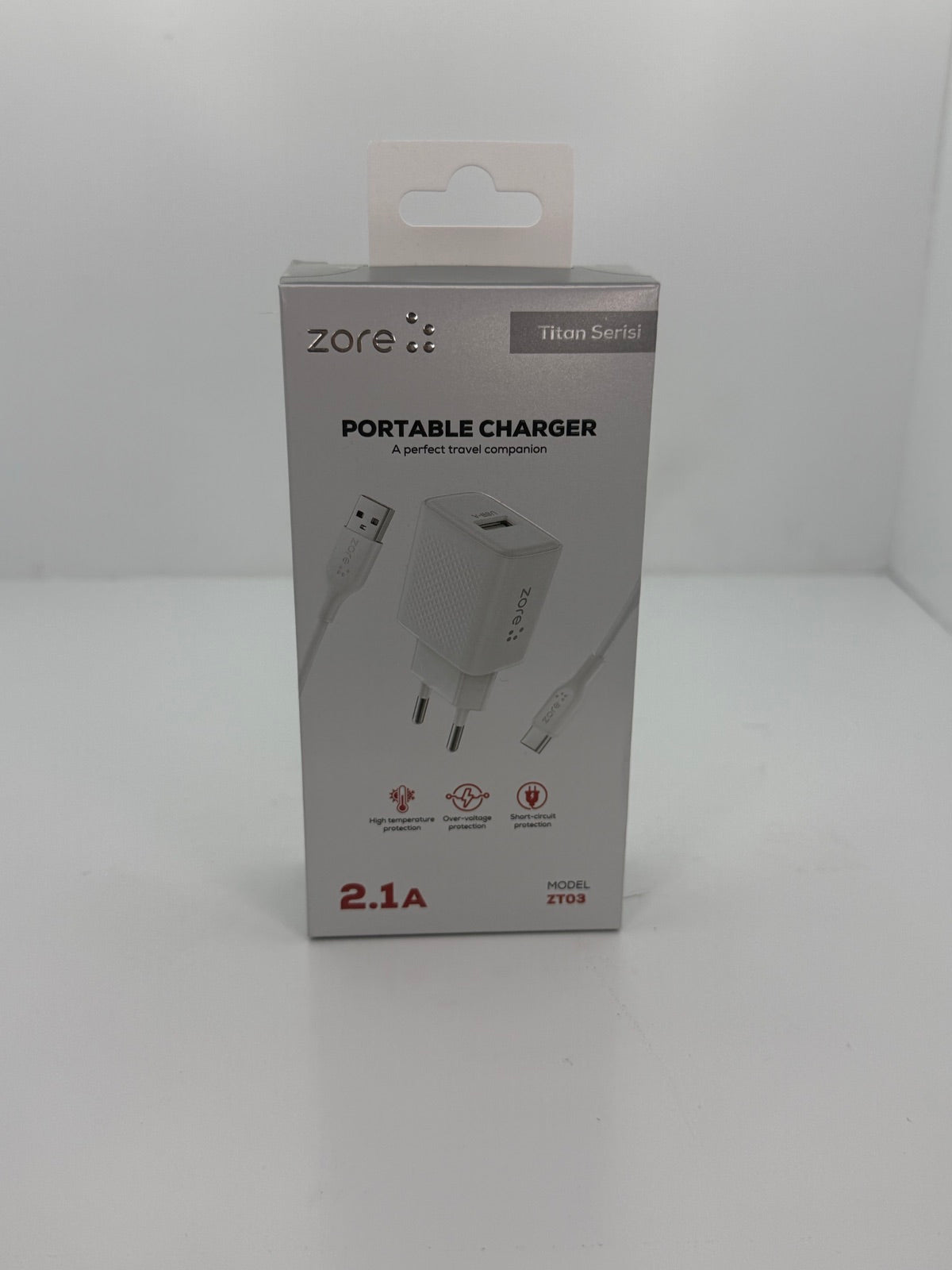 Zore Titan Serisi ZT03 USB-A to Type-C Seyahat Şarj Seti 1 m