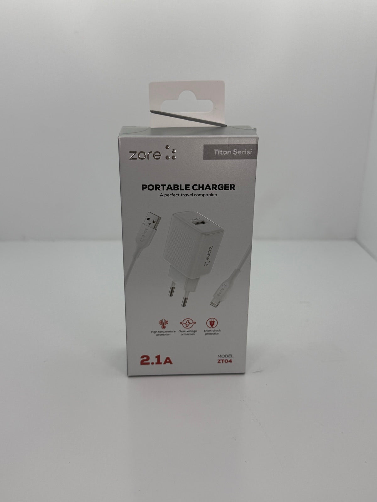 Zore Titan Serisi ZT04 USB-A to Lightning Seyahat Şarj Seti 1 m