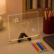 Joyplus 20×20 cm LED Neon Işıklı Şeffaf Yazı Panosu Seti - Lifestyle kullanım görseli