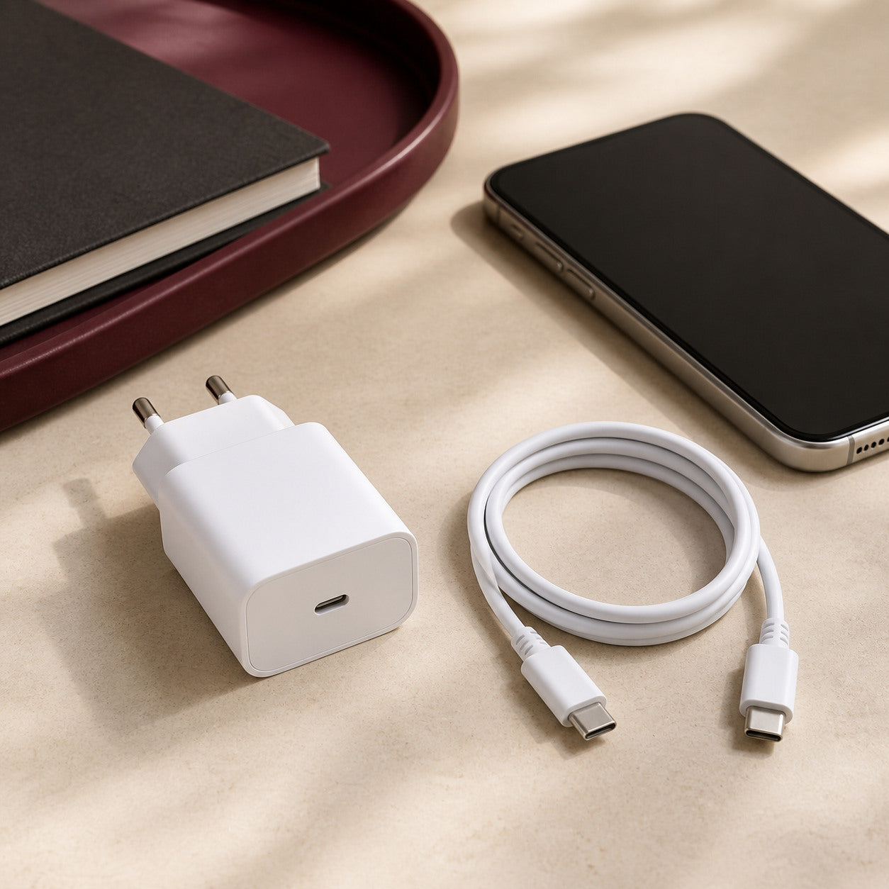 Samsung 25W Power Adapter + USB-C Cable (3A/1m) - Lifestyle kullanım görseli