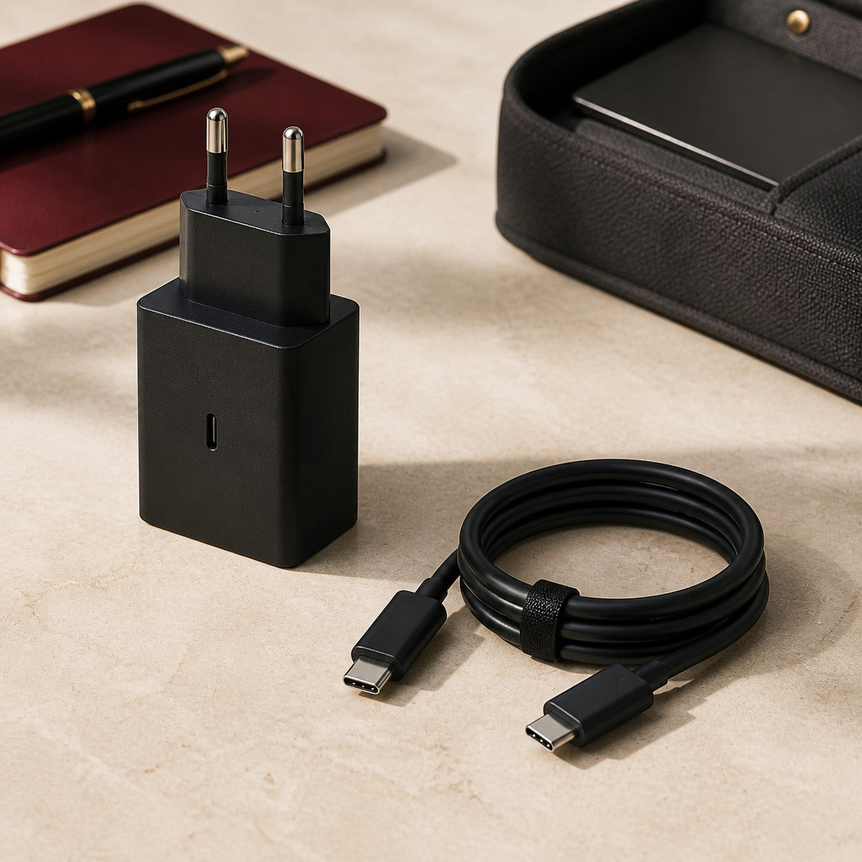 Samsung 45W Güç Adaptörü + 5A/1,8m USB-C Kablo - Lifestyle kullanım görseli