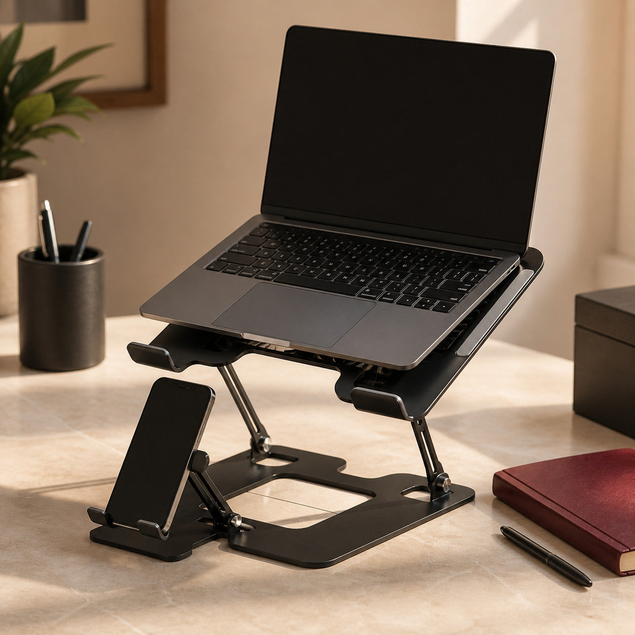 Venandin CoolDock Notebook Soğutucu ve Telefon Standı - Lifestyle kullanım görseli